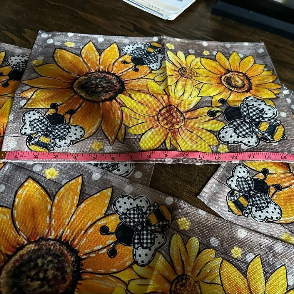 Sunflower & Bee Dining Placemats - Black and Yellow